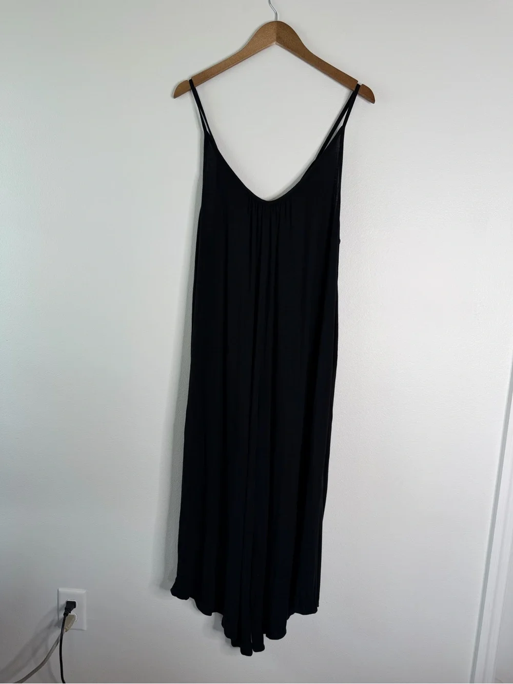 Jolie Black Wide Leg Jumpsuit L Minimalist Femininegoth Flowy Lounge Aesthetic